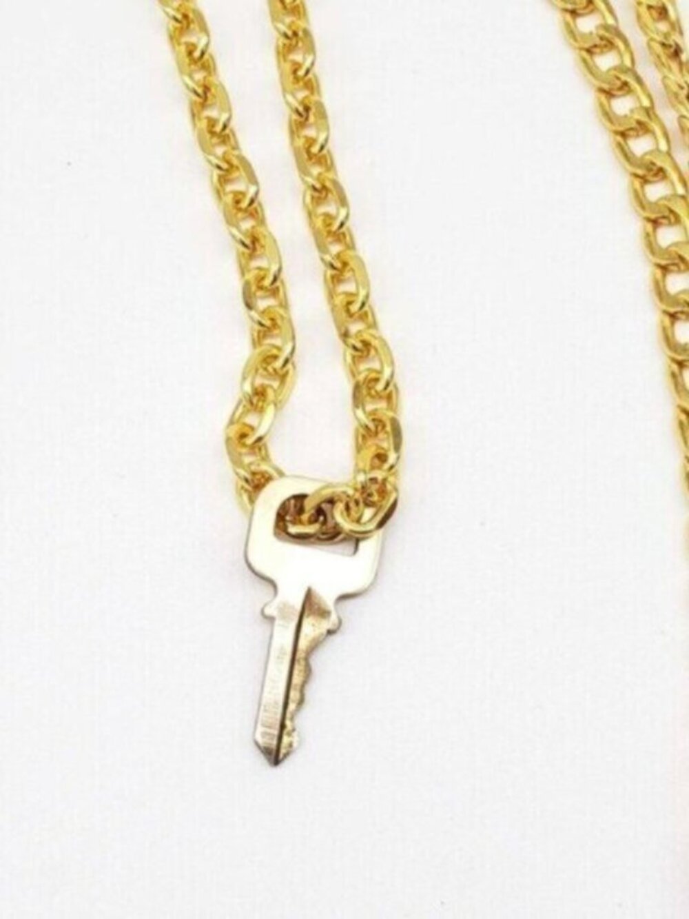 Authentic Louis Vuitton Lock & Key w/ 18k Gold Plated Chain Necklace - Picture 9 of 12